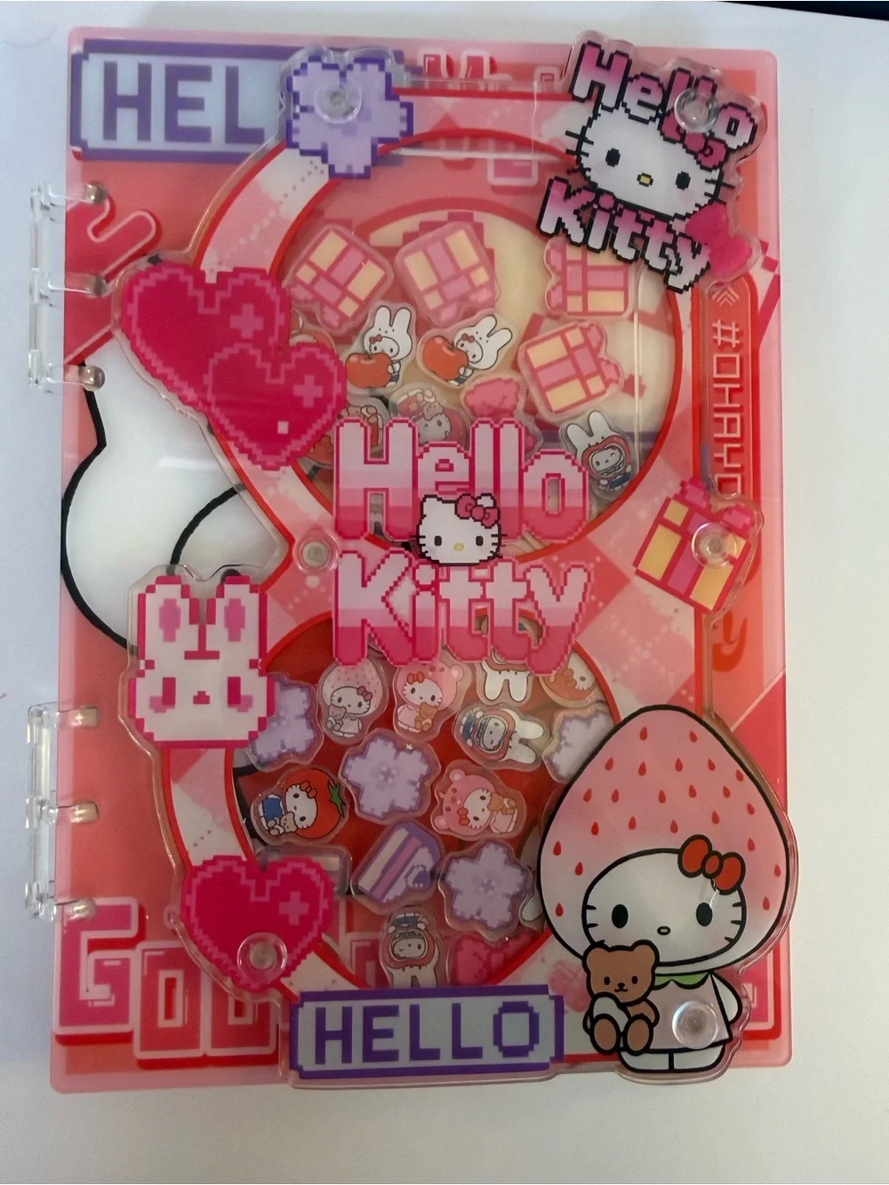 Hello Kitty Pink and Red Shaker Notebook A5